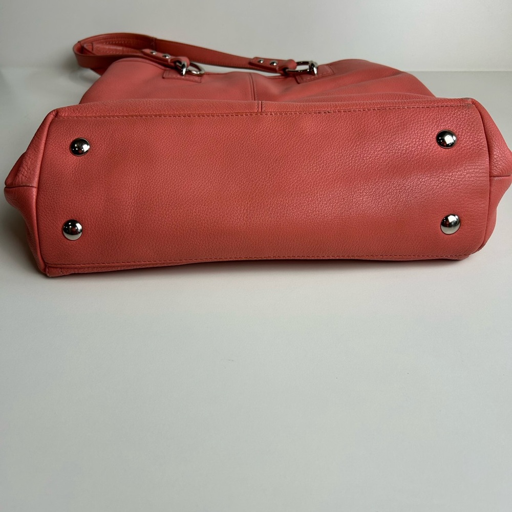 COACH CORAL SALMON PENELOPE PEBBLED LEATHER TOTE F19264 - Picture 4 of 12